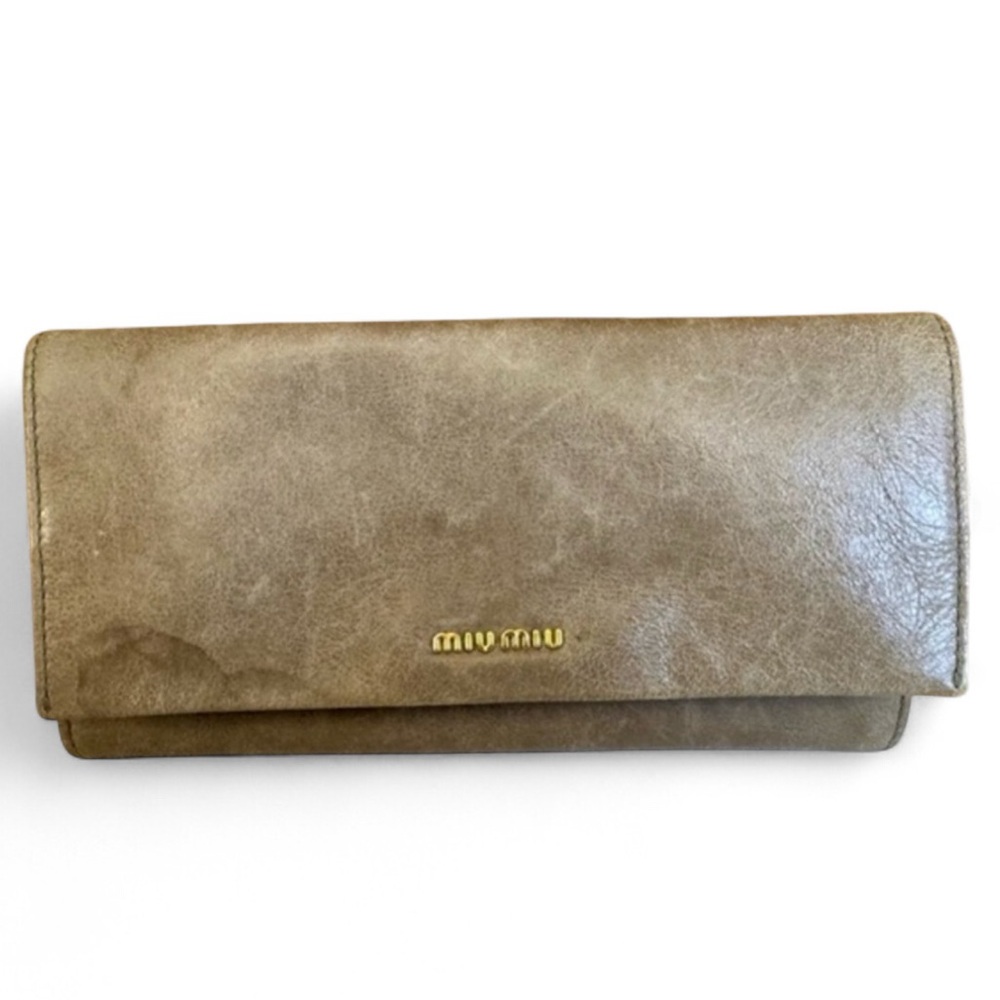 Miu Miu Genuine Leather Fold-Over Wallet REDUCED!